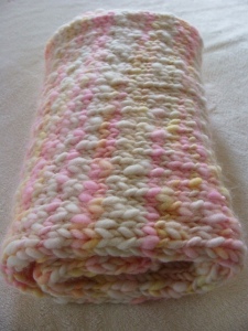 hand knit merino wool baby blanket, handmade baby wrap, bulky yarn baby blanket